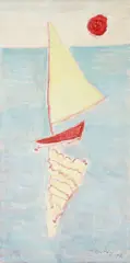 Sail in Sunset Sky by Milton Avery, 1963, oil on canvas board, sold Oct 2024