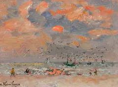 En septembre, à marée haute, Trouville by André Hambourg, oil on canvas, sold Oct 2024