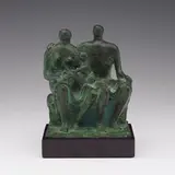 Family Group by Henry Moore, 1944, bronze sculpture with green patina, sold Oct 2024