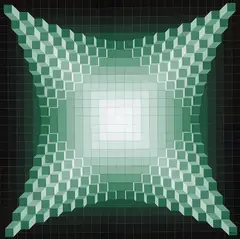 Structure cristalline V-O by Jean-Pierre Yvaral, 1974, gouache on canvas, sold Oct 2024