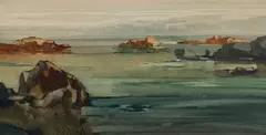 A Rocky Inlet Near Victoria. B.C. by Charles John Collings, watercolour on paper, sold Oct 2024