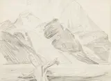Study for Mount Robson From Berg Lake by Lawren Harris, graphite on paper, sold Oct 2024