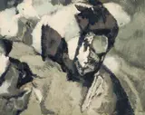 Spirit of the Mountains by Jock Macdonald, 1960, oil on canvas board, sold Sep 2024
