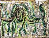 Trop épais by Jean Paul Riopelle, mixed media on paper, sold Sep 2024