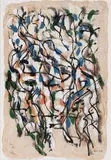 Sans titre by Jean Paul Riopelle, 1966, gouache on hammered wood, sold Sep 2024