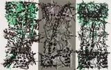 Triptyque gris by Jean Paul Riopelle, 1967, lithograph on paper, sold Sep 2024