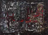 Rouge affleurant by Jean Paul Riopelle, oil on canvas, sold Sep 2024