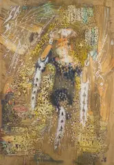Untitled by Shannon Bool, oil and batik on stretched silk, sold Sep 2024