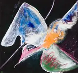 Oiseau plongeant by Marguerite Bruneau, oil on canvas, sold Sep 2024