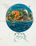 Terre bleue by Marguerite Bruneau, 1979, lithograph on paper, sold Sep 2024