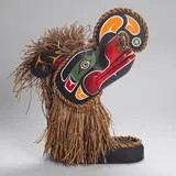 Kwakiutl Crooked Beak of Heaven by Stanley E. Hunt III, carved cedar, cedar bark, acrylic, sold Aug 2024