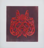 Xaxada - Haida Dogfish by Bill Reid, 1994, woodcut on paper, sold Aug 2024