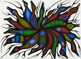 Untitled by Cecil Youngfox, 1980, acrylic on paper, sold Aug 2024