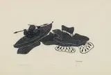 Bear Hunting by Agnes Nanogak, 1975, stonecut on paper, sold Aug 2024