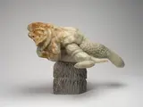 Kiviuq Crosses a River by Simon Okpukok, stone sculpture, sold Aug 2024