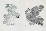 Two Prints by Kananginak Pootoogook, stonecuts on paper, sold Aug 2024