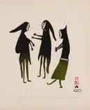 The Gathering by Tuckyashuk, stonecut on paper, sold Aug 2024