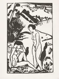 Am Strand by Erich Heckel, 1923, Holzschnitt auf Japan, sold Dec 2016