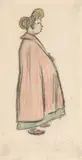 Im Mantel der Gnädigsten by Heinrich Zille, Kohle und Pastellkreide auf Papier, sold Dec 2017