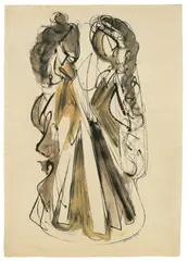 Ohne Titel by Hans Uhlmann, 1947, Tuschpinsel, -feder und Aquarell auf Velin, sold Oct 2018