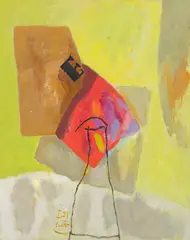 Flugobjekt „E by Hans Laabs, 1991, Öl auf Leinwand, sold Dec 2017