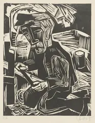Zimmermann by Karl Schmidt-Rottluff, 1925, Holzschnitt auf Velin, sold Dec 2017