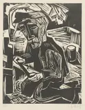 Zimmermann by Karl Schmidt-Rottluff, 1925, Holzschnitt auf Velin, sold Dec 2017