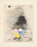 A Girl with her Dog by Jim Dine, 1971, Radierung, koloriert, auf Velin, sold Jun 2017