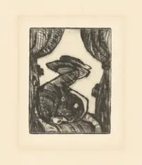 In Erwartung by Gabriele Münter, 1916, Kaltnadel auf Papier, sold Aug 2020
