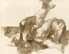 Umarmung III by Willi Sitte, 1966, Tuschpinsel auf Velin, sold Sep 2022