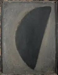 Schwarzer Mond by Kain Tapper, 1992, Öl auf Holz (Flachrelief) im Künstlerrahmen, sold May 2021