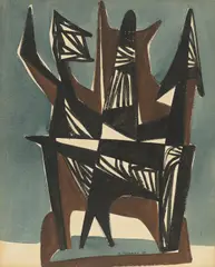 Ohne Titel by Hans Uhlmann, 1948, Aquarell auf Papier, sold Aug 2021