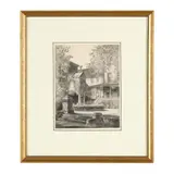 Salem Academy, The Inner Court, Moravian Settlement, Winston-Salem, North Carolina by Louis Orr, Etching, sold May 2026