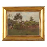 Landscape with Fence by John Robinson Tait, Oil on canvas (lined), sold May 2026