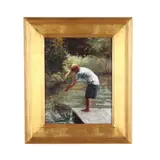 Boy Catching Bait by Lita Gatlin, Oil on canvas, sold May 2026