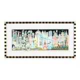Architectura Alfabetizada (Alphabetized City) by Pedro Friedeberg, Print in colors in custom Pedro Friedeberg ebonized and gilt-decorated wood frame, sold May 2026