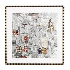 Codice Miguelito by Pedro Friedeberg, Print in colors in custom Pedro Friedeberg ebonized and gilt-decorated wood frame, sold May 2026