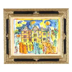 Fauvist Style Painting of a Chateau by Wayne Ensrud, Watercolor on paper, sold May 2026