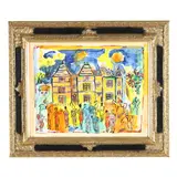 Fauvist Style Painting of a Chateau by Wayne Ensrud, Watercolor on paper, sold May 2026