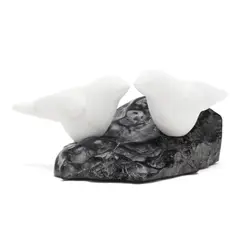 Love Birds by William Moore, Contemporary carved marble table sculpture, sold May 2026