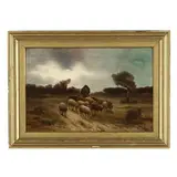 Eventide (Shepherd with Flock) by H. Fulbrig, Oil on panel, sold May 2026