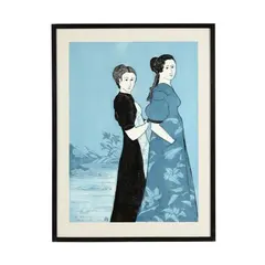 The Momwalkers by Stephen White, Woodblock print in colors, sold May 2026