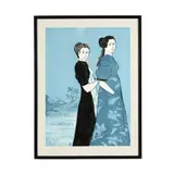 The Momwalkers by Stephen White, Woodblock print in colors, sold May 2026