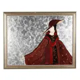 Lady with Hat by Stephen White, Oil and silver leaf on panel, sold May 2026
