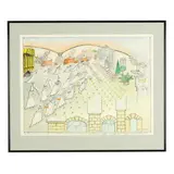 The Earth Genes Have Departed Devastated Planet Earth by Peter Minchell, Watercolor and charcoal on paper, sold May 2026