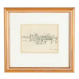 Shrimp Boats - Near Wilmington, North Carolina by Caroline McCauley, Offset lithographic print, sold May 2026