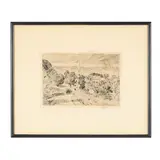 A Vermont Village (1923) by Childe Hassam, Etching and drypoint in black ink, sold May 2026