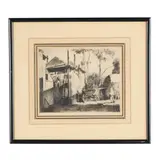Straw Barracks by Daniel Garber, Etching on laid paper, sold May 2026