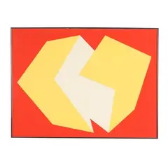 Yellow on Red by Charles Hinman, Silkscreen in colors on embossed paper, sold May 2026