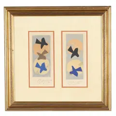 Soleil et Lune I / Soleil et Lune II (Two Works) by Georges Braque, Each a lithograph in color, sold May 2026